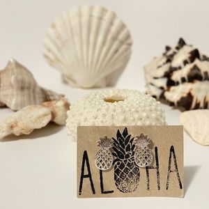 Silver Pineapple Earrings